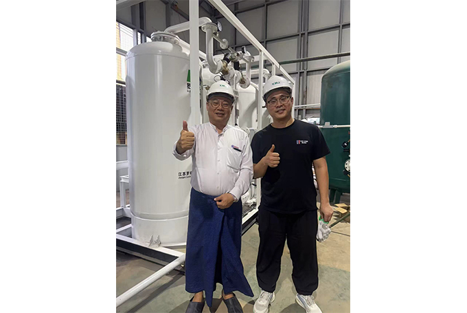 缅甸客户180立方制氧机现场